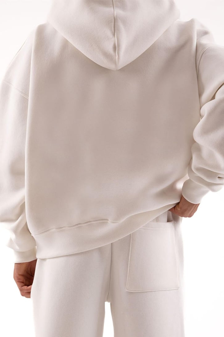 Flaw Atelier Oversize Basic Ekru Full Zip Hoodie