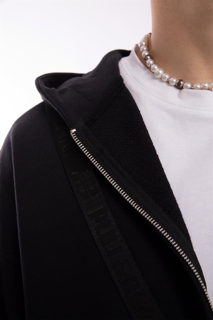 Flaw Atelier Premium Basic Antrasit Oversize Zip Hoodie