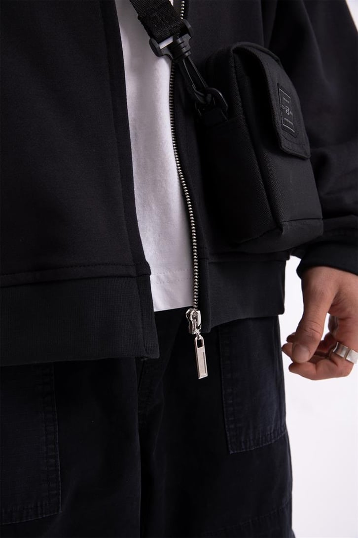 Flaw Atelier Premium Basic Antrasit Oversize Zip Hoodie
