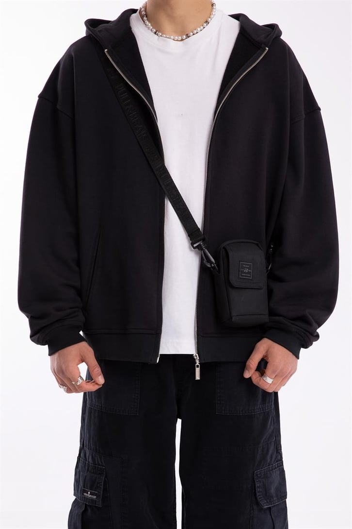 Flaw Atelier Premium Basic Antrasit Oversize Zip Hoodie