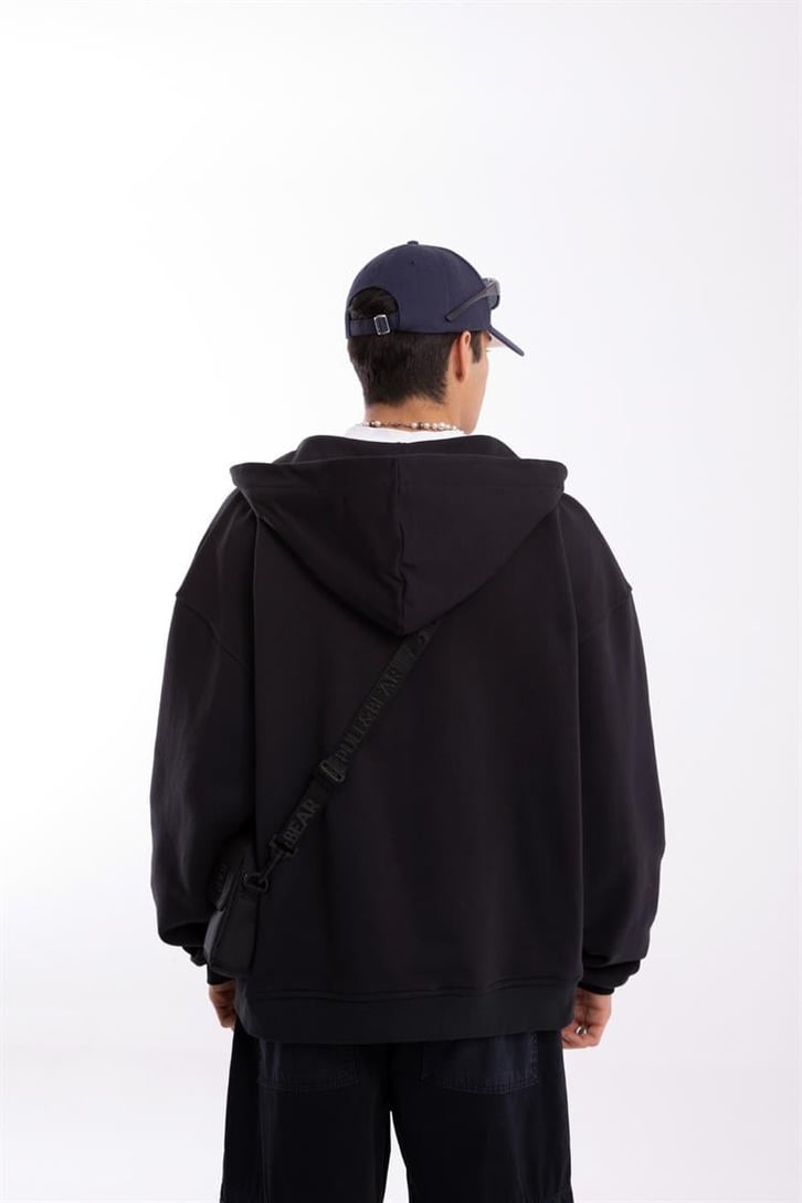 Flaw Atelier Premium Basic Antrasit Oversize Zip Hoodie