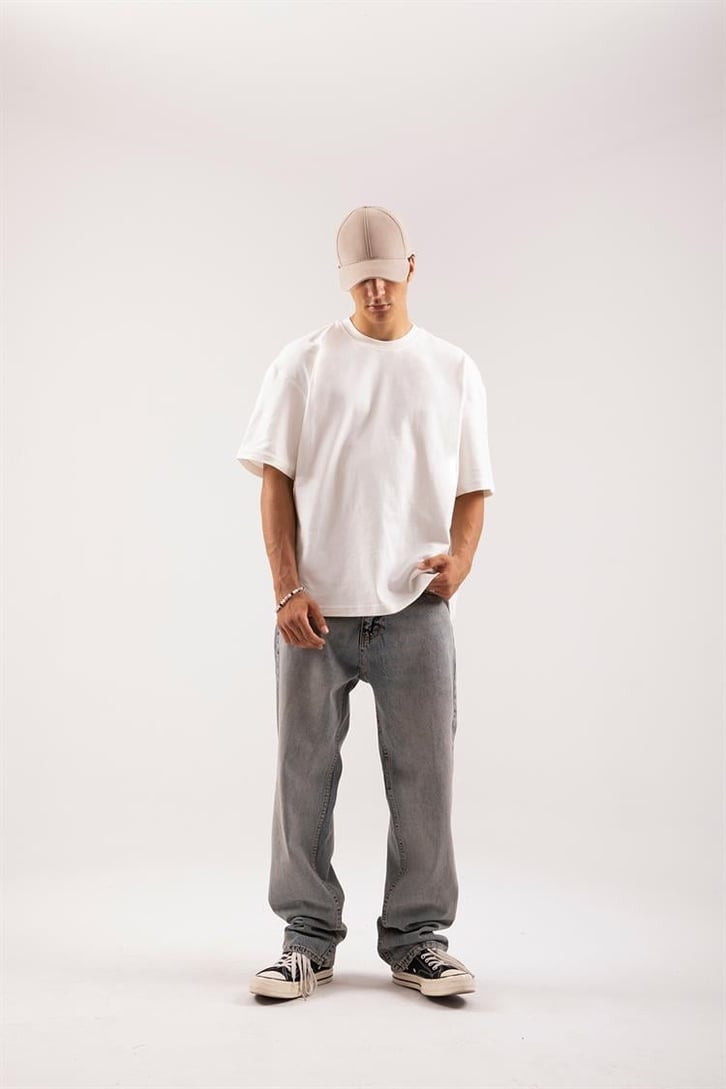 Flaw Atelier Premium Basic Ekru Oversize Tişört