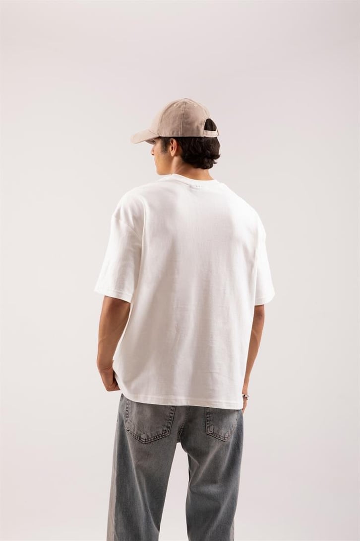 Flaw Atelier Premium Basic Ekru Oversize Tişört