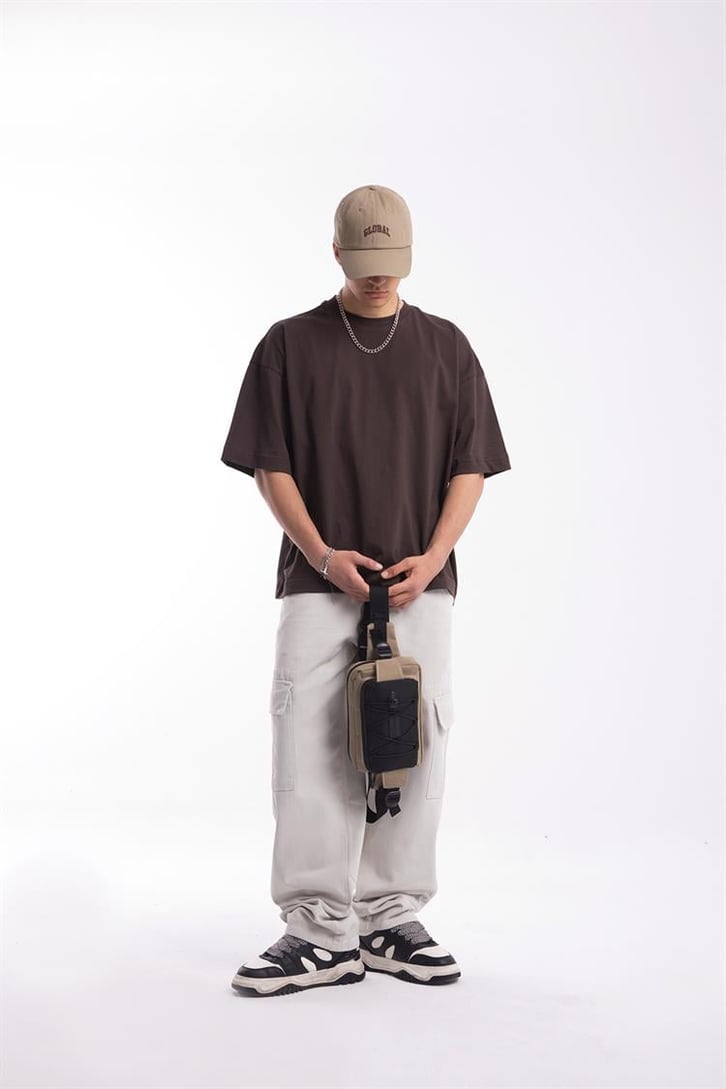 Flaw Atelier Premium Basic Kahverengi Oversize Tshirt