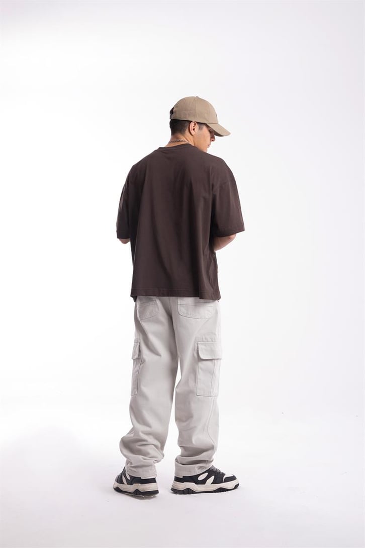 Flaw Atelier Premium Basic Kahverengi Oversize Tshirt