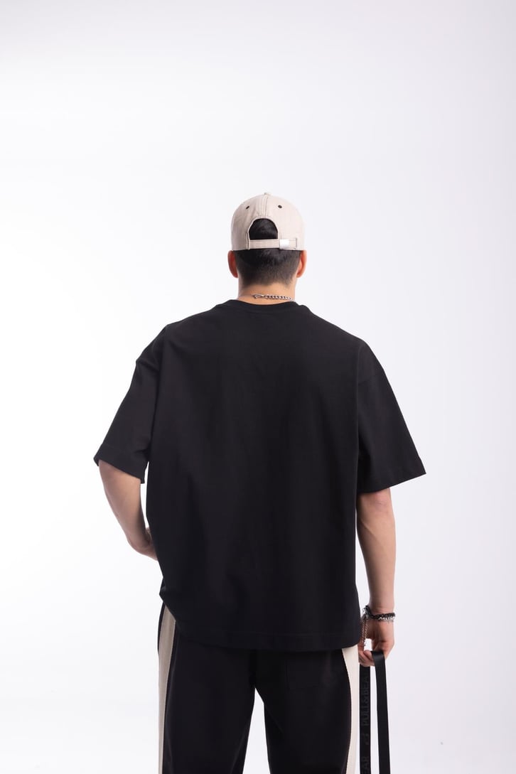 Flaw Atelier Premium Basic Siyah Oversize Tişört