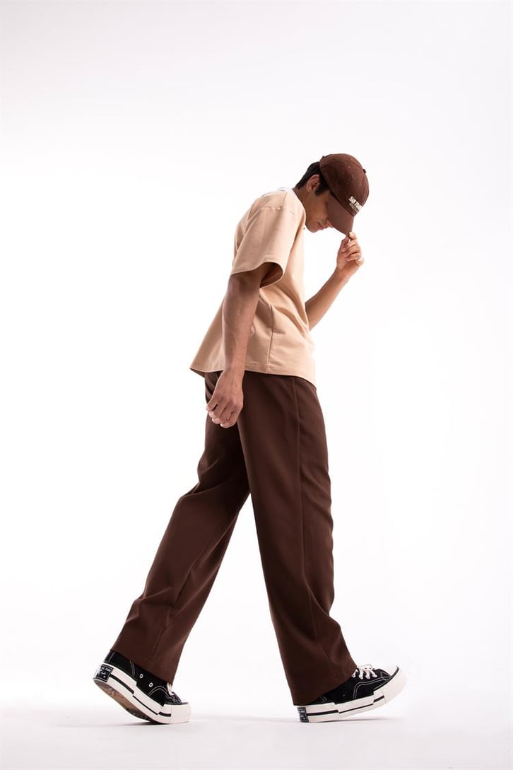 Flaw Atelier Relax Kumaş Kahverengi Pantolon