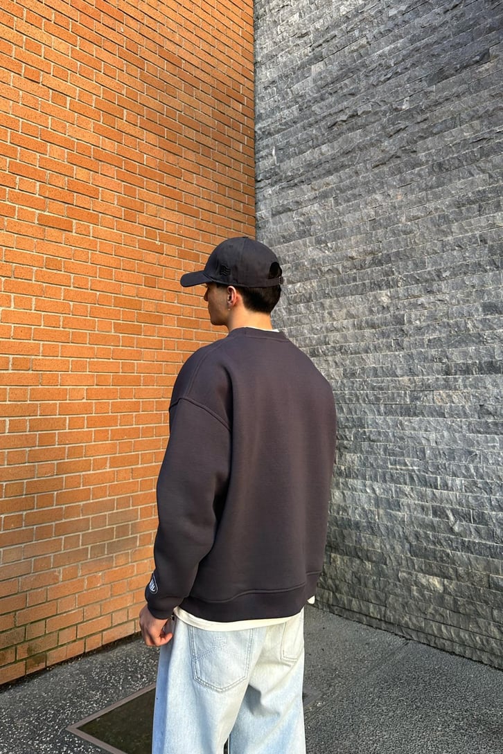Flaw Atelier Relax Oversize Basic Antrasit Sweatshirt