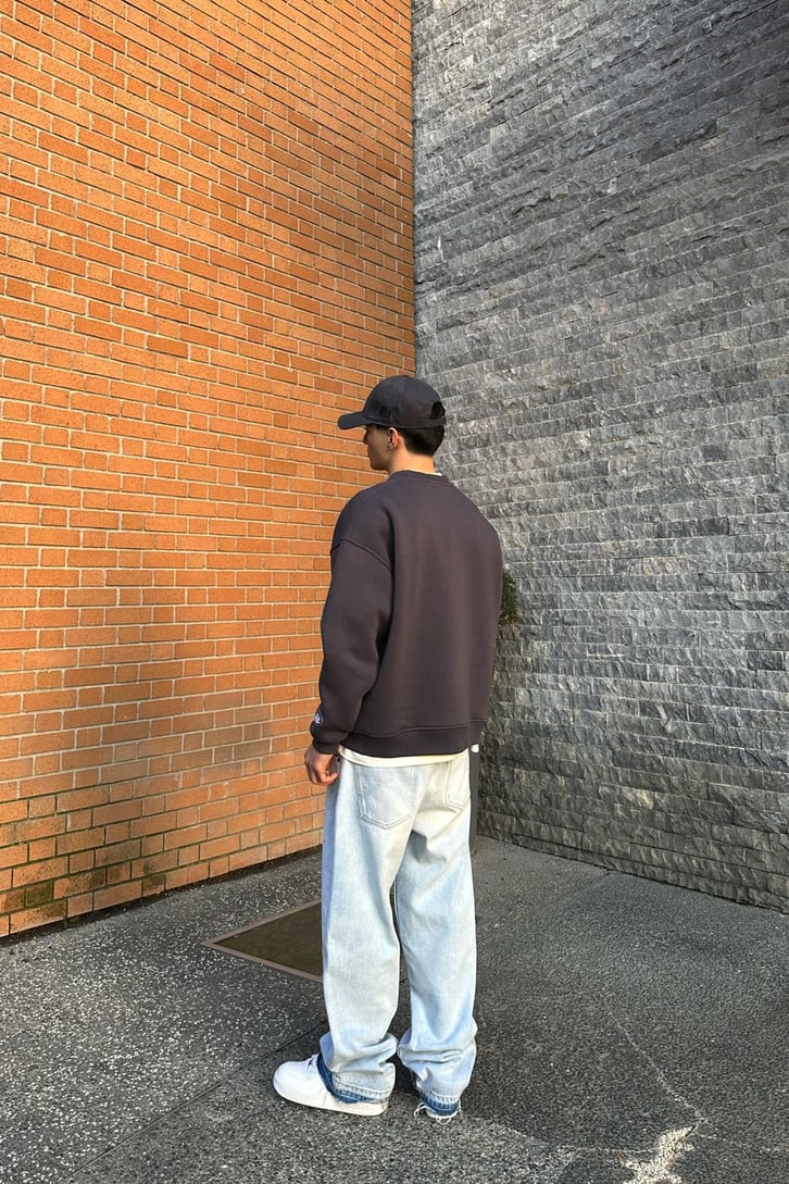 Flaw Atelier Relax Oversize Basic Antrasit Sweatshirt