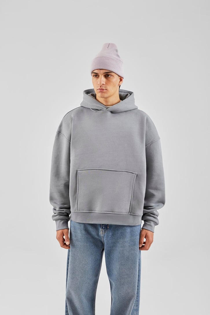 Flaw Atelier Relax Oversize Basic Füme Hoodie