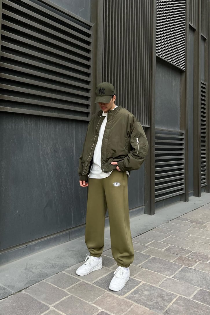 Flaw Atelier Relax Oversize Basic Haki Jogger Eşofman