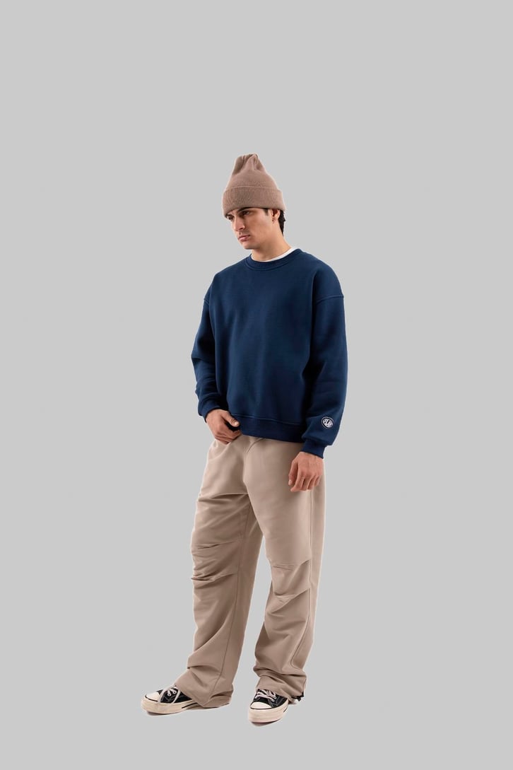 Flaw Atelier Relax Oversize Basic Lacivert Sweatshirt