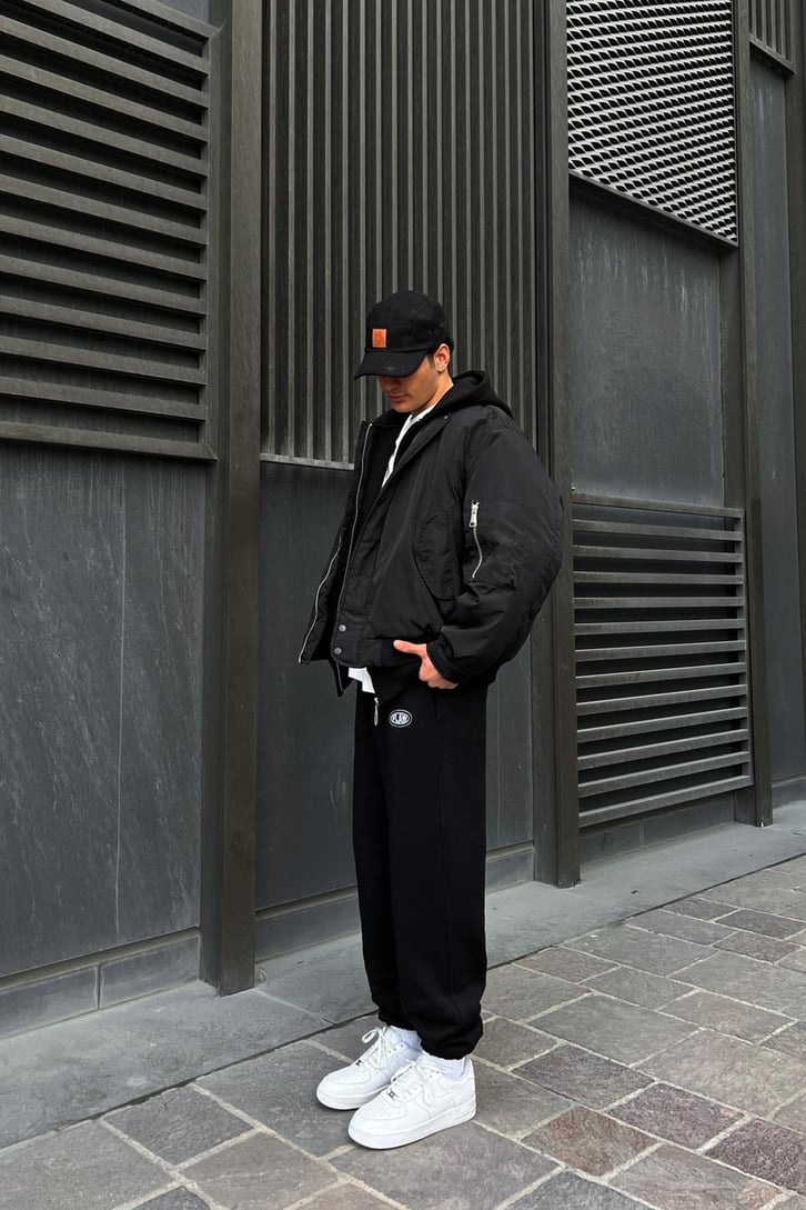 Flaw Atelier Relax Oversize Basic Siyah Jogger Eşofman