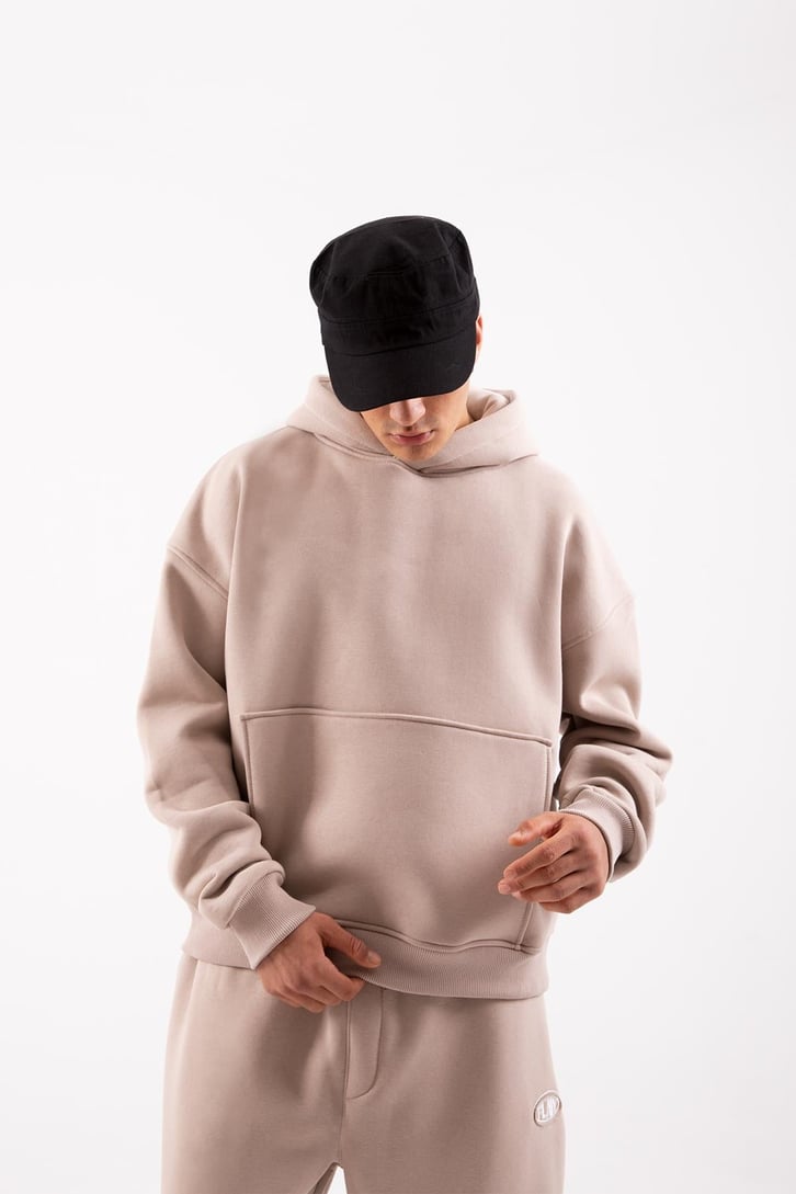 Flaw Atelier Relax Oversize Basic Vizon Hoodie