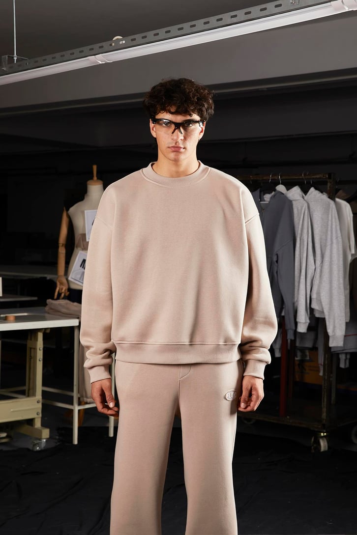 Flaw Atelier Relax Oversize Basic Vizon Sweatshirt