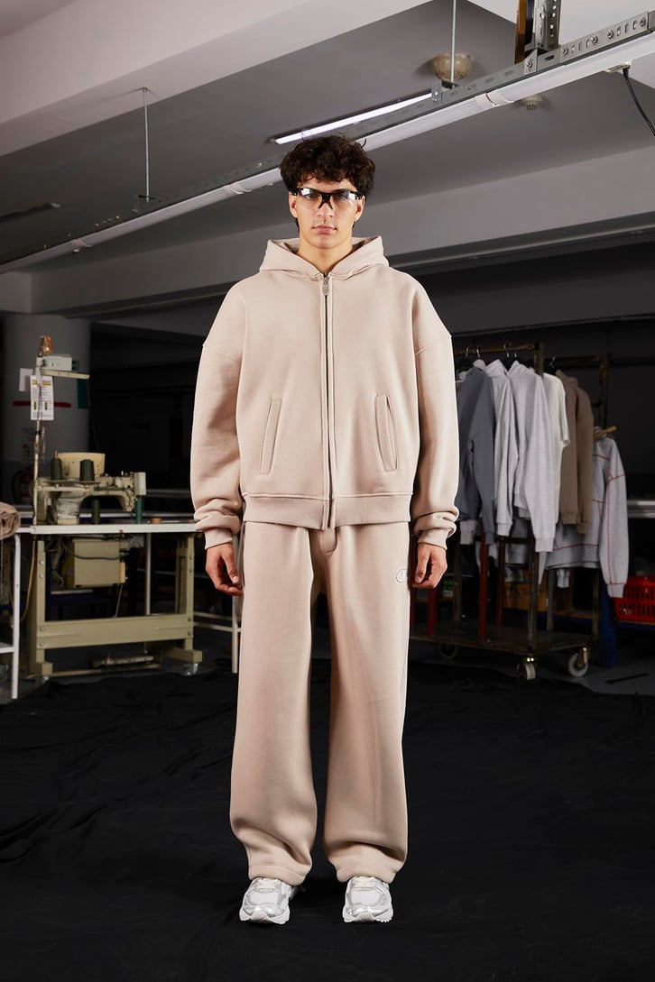 Flaw Atelier Relax Oversize Basic Vizon Zip Hoodie