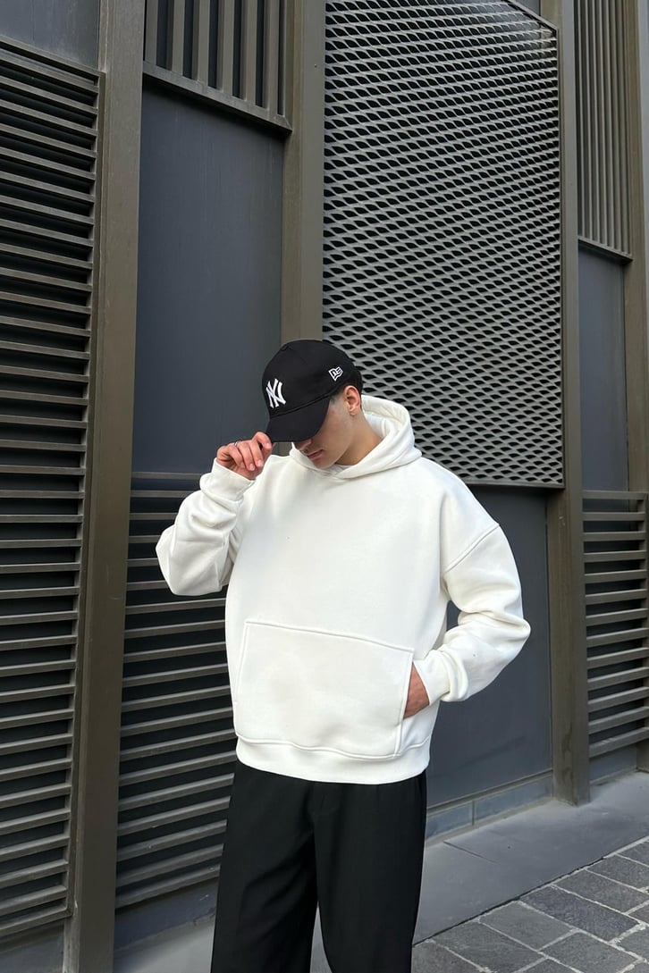 Flaw Atelier Relax Oversize Ekru Basic Hoodie