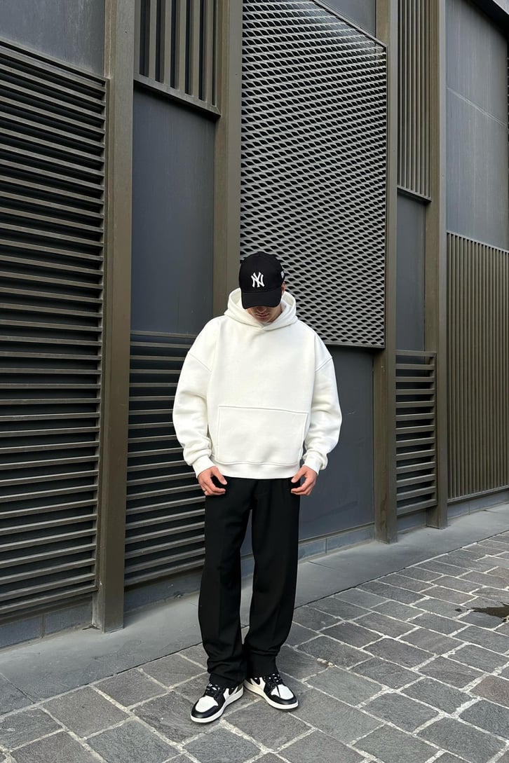 Flaw Atelier Relax Oversize Ekru Basic Hoodie
