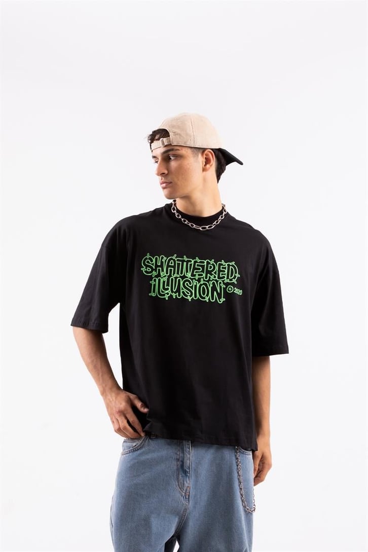 Flaw Atelier Shattered Illusion Prtinted  Oversize Tshirt