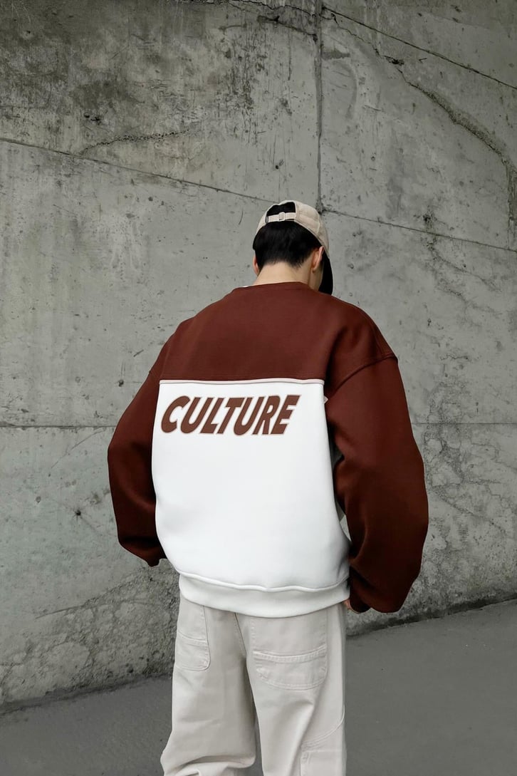 Flaw Atelier Urban Baskılı Siyah Oversize Sweatshirt