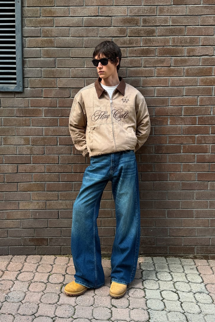 Flaw Cult Suede Bomber Jacket