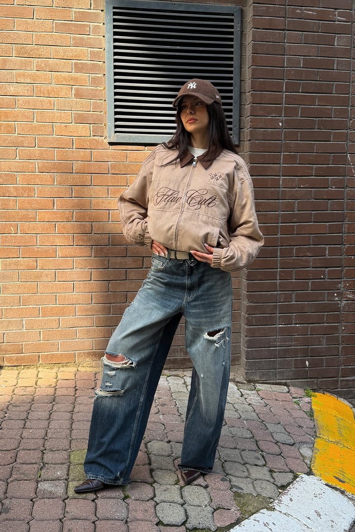 Flaw Cult Suede Bomber Jacket