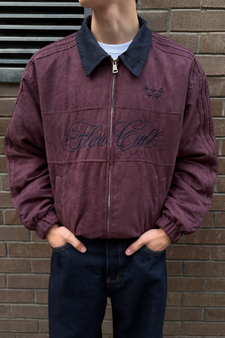 Flaw Cult Suede Bomber Jacket