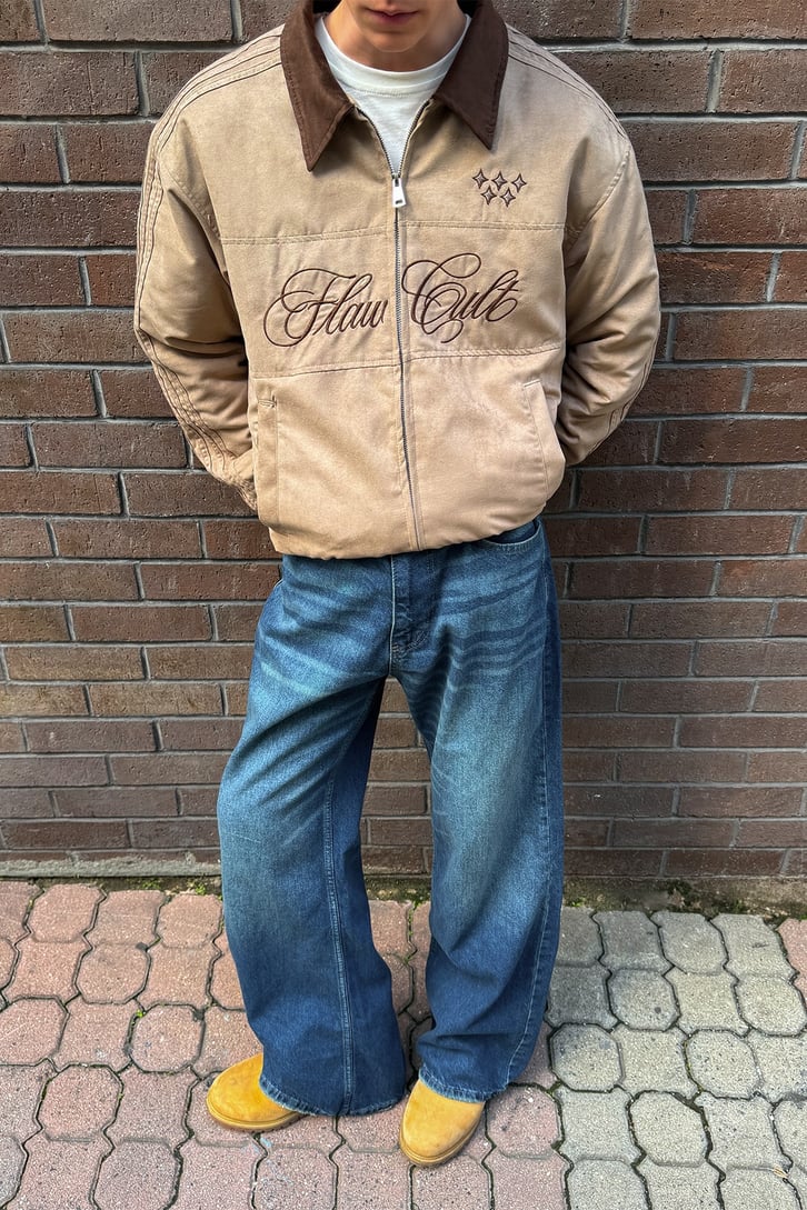 Flaw Cult Suede Bomber Jacket
