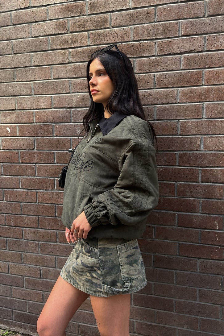 Flaw Cult Suede Bomber Jacket