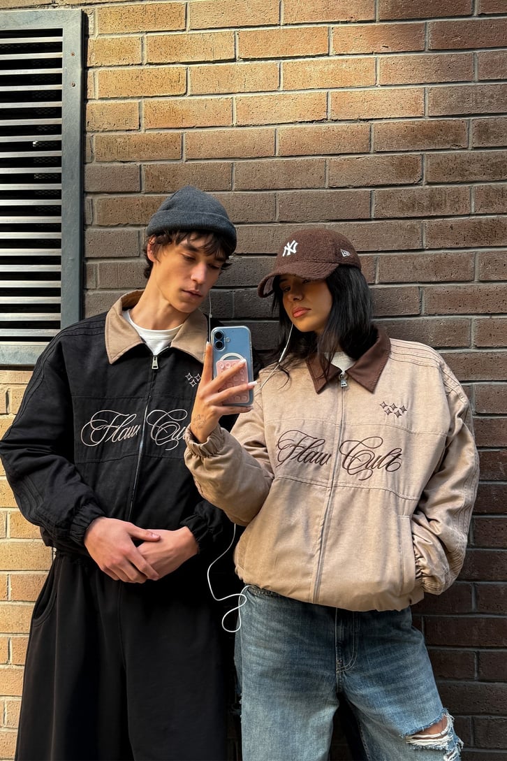 Flaw Cult Suede Bomber Jacket