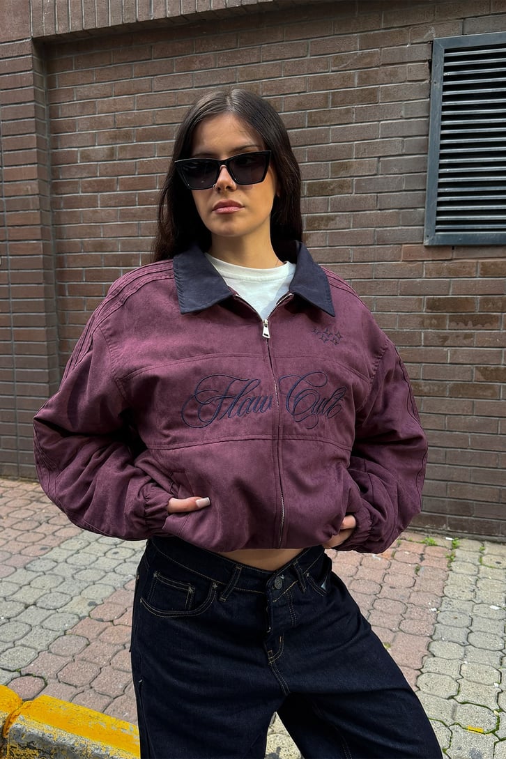 Flaw Cult Suede Bomber Jacket
