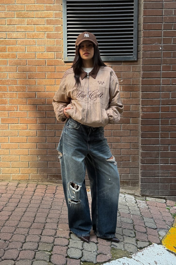 Flaw Cult Suede Bomber Jacket