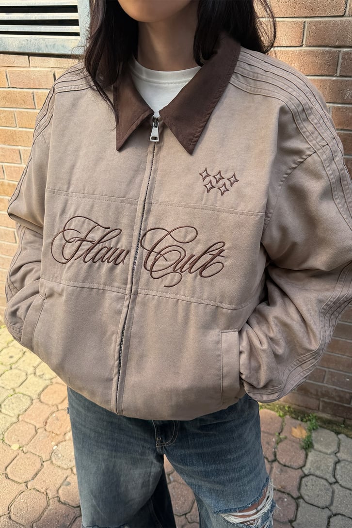 Flaw Cult Suede Bomber Jacket