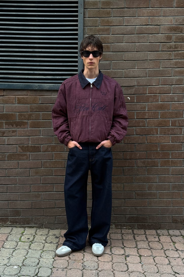 Flaw Cult Suede Bomber Jacket