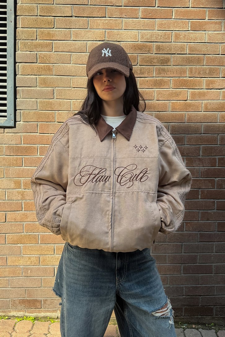 Flaw Cult Suede Bomber Jacket