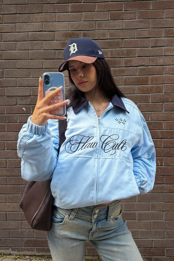 Flaw Cult Suede Bomber Jacket
