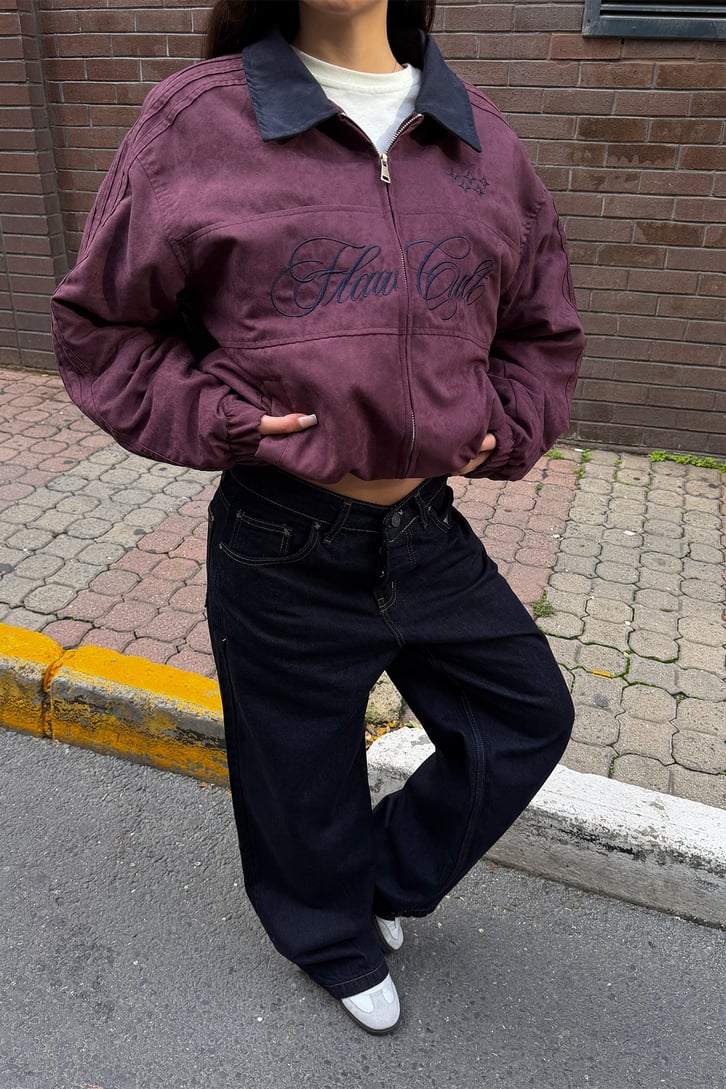 Flaw Cult Suede Bomber Jacket