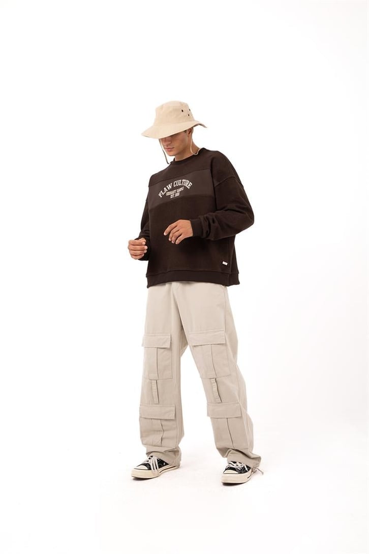 Flaw Culture - Germany Sample Baskılı Yeşil Oversize Sweatshirt