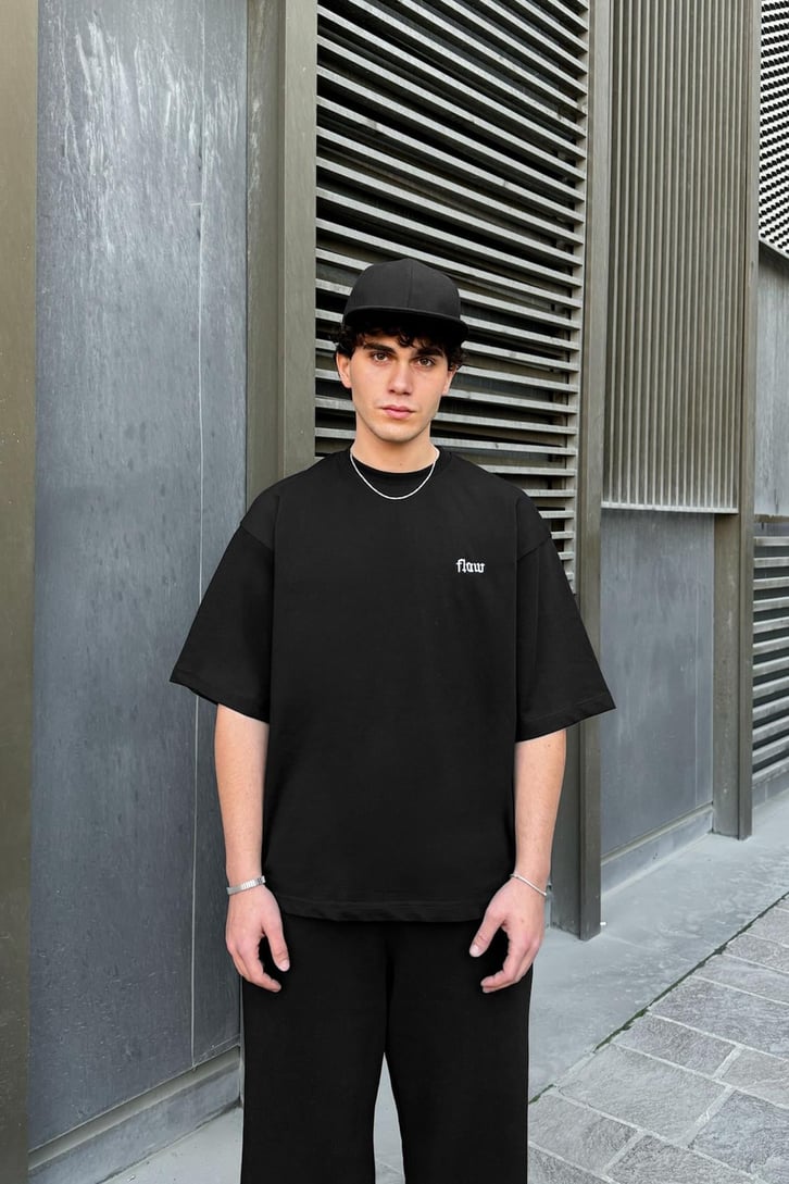 Flaw Nakışlı Oversize Tişört
