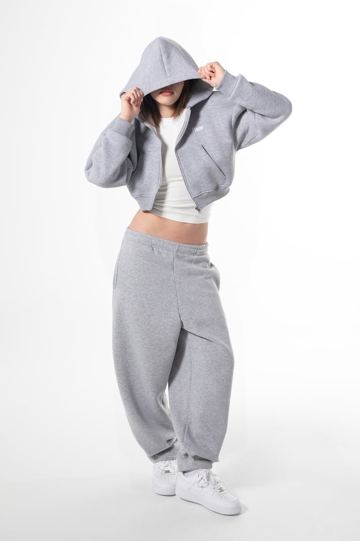 Flaw Nakışlı Zip Crop
