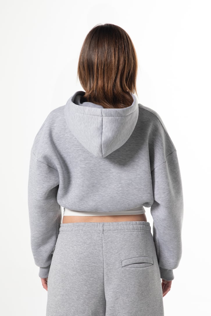 Flaw Nakışlı Zip Crop