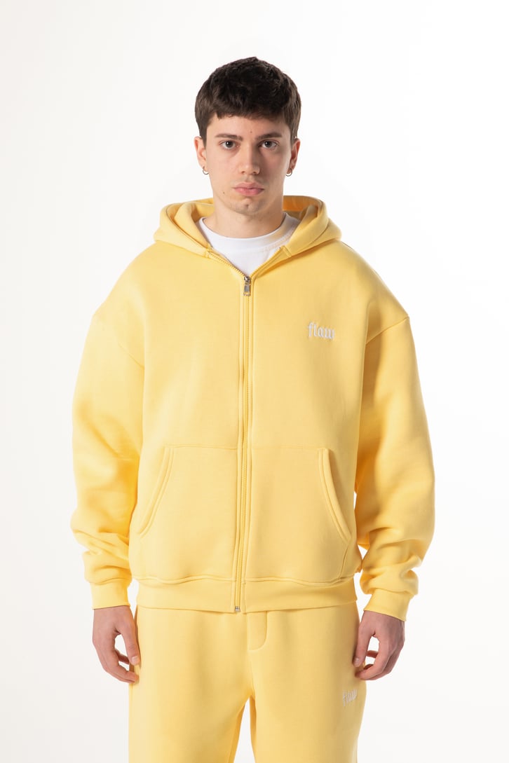 Flaw Nakışlı Zip Hoodie