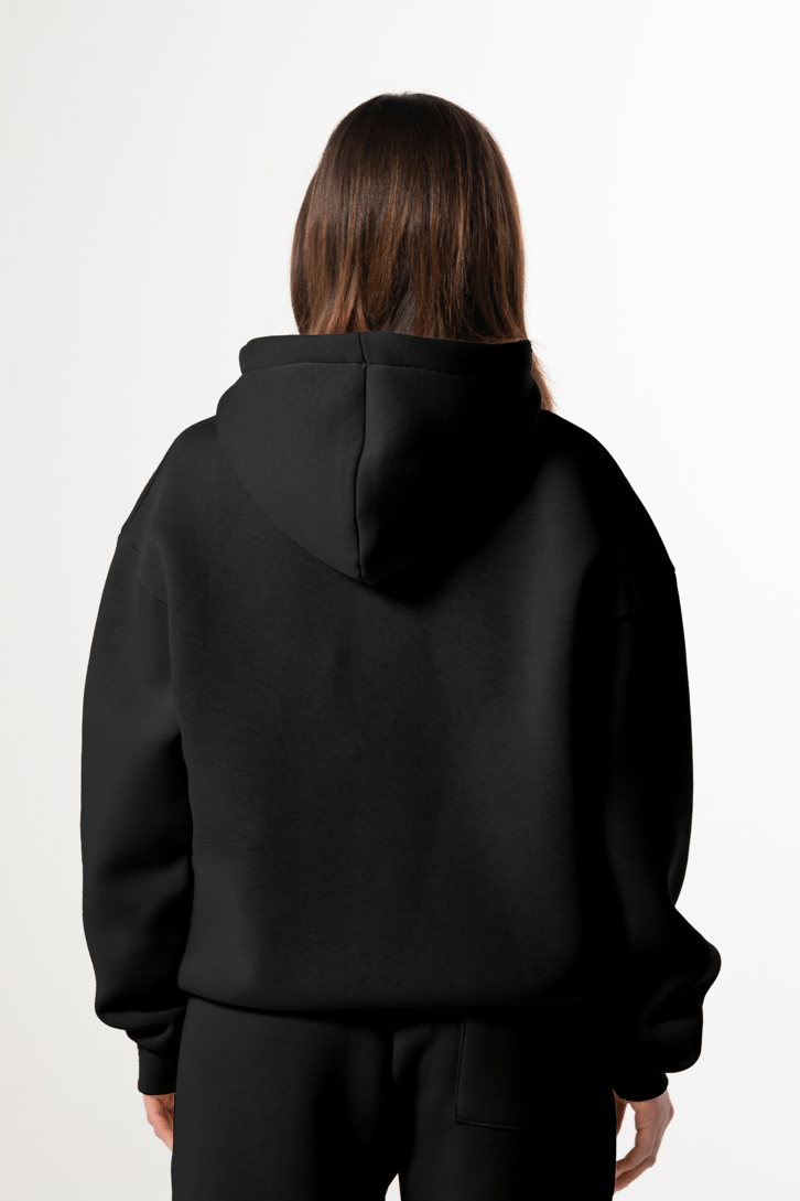 Flaw Nakışlı Zip Hoodie Siyah
