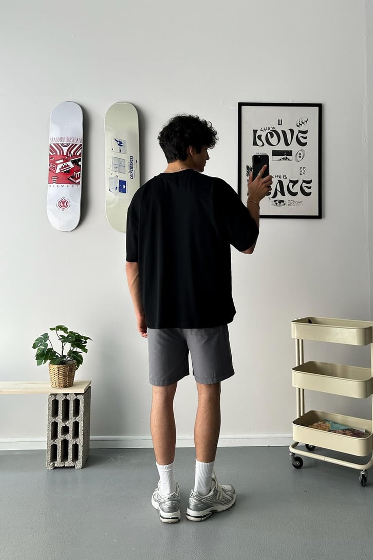 Flaw'er Nakışlı Oversize Tişört
