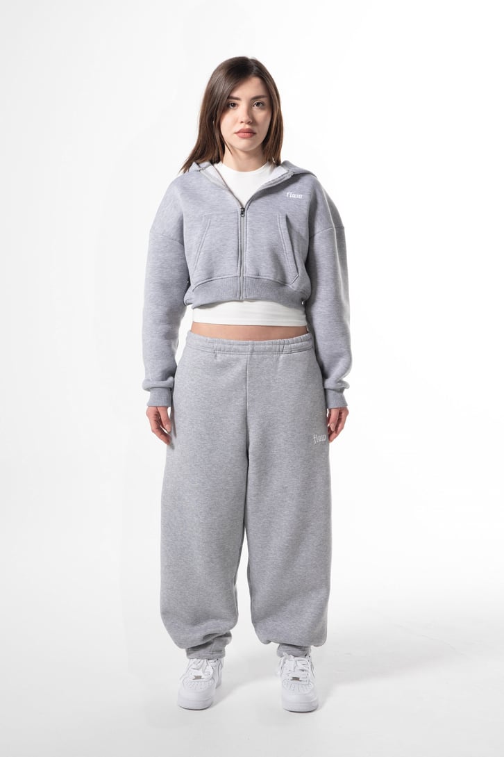 Flex Tech Oversize Eşofman Gri Melanj