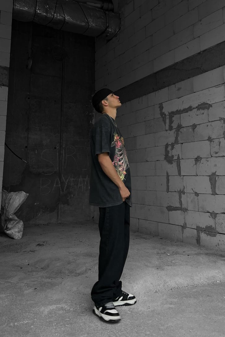 Flower Rib Cage Oversize Tshirt