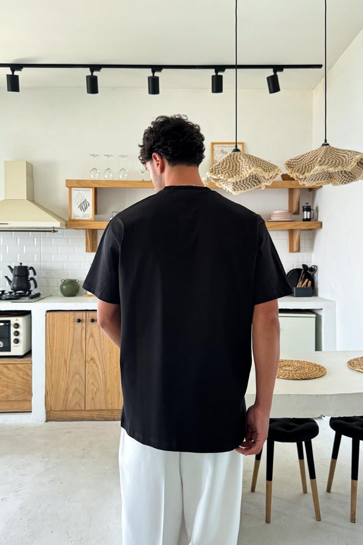 Flowers Nakışlı Oversize Tişört