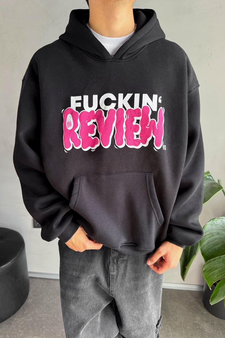 Fuckin Rw Baskılı Oversize Hoodie