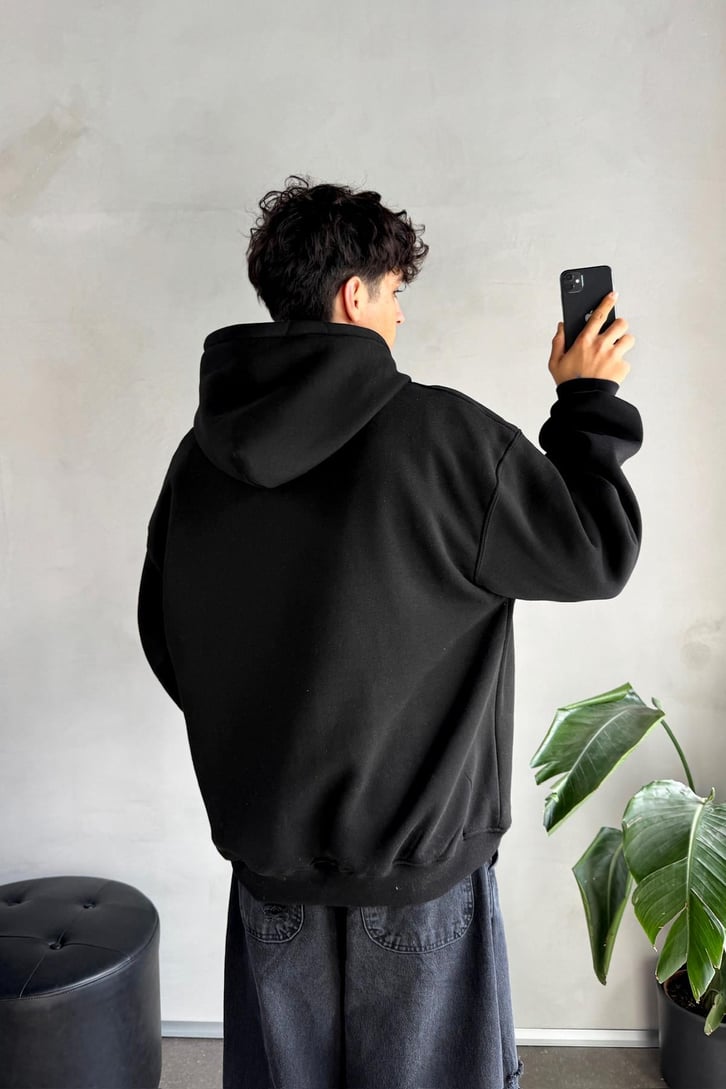 Fuckin Rw Baskılı Oversize Hoodie