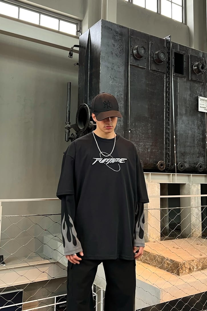 Fumme Nakışlı Oversize Tshirt